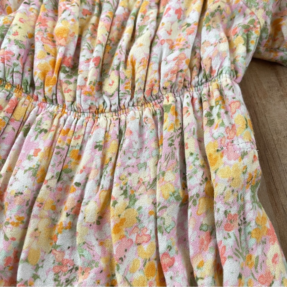 Altar’d State Floral Off Shoulder Puff Sleeve Smocked Top Size M - Picture 2 of 8